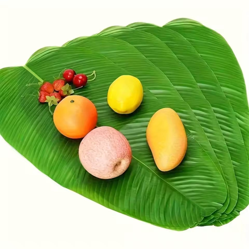 6Pcs Heat Resistant Banana Leaf Table Mat – Waterproof & Anti-Skid