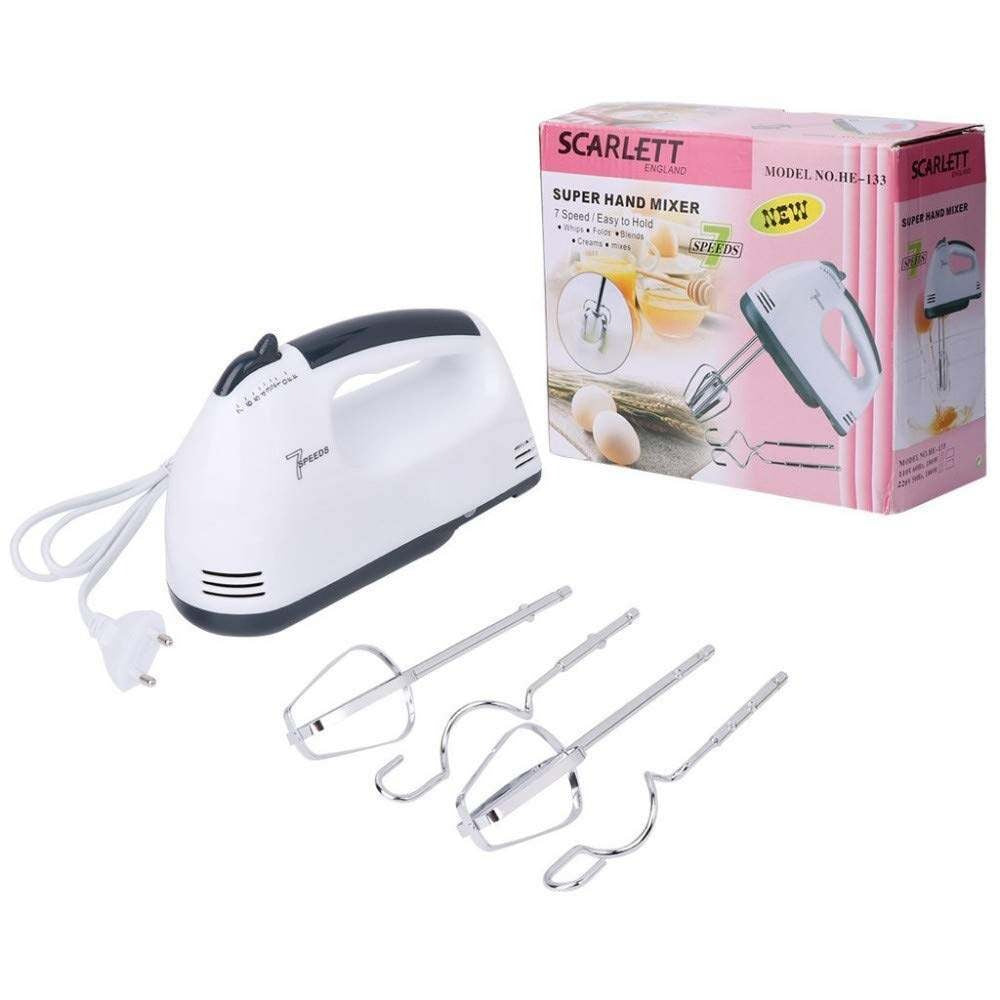 Scarlett Electric Egg Beater and Mixer – White