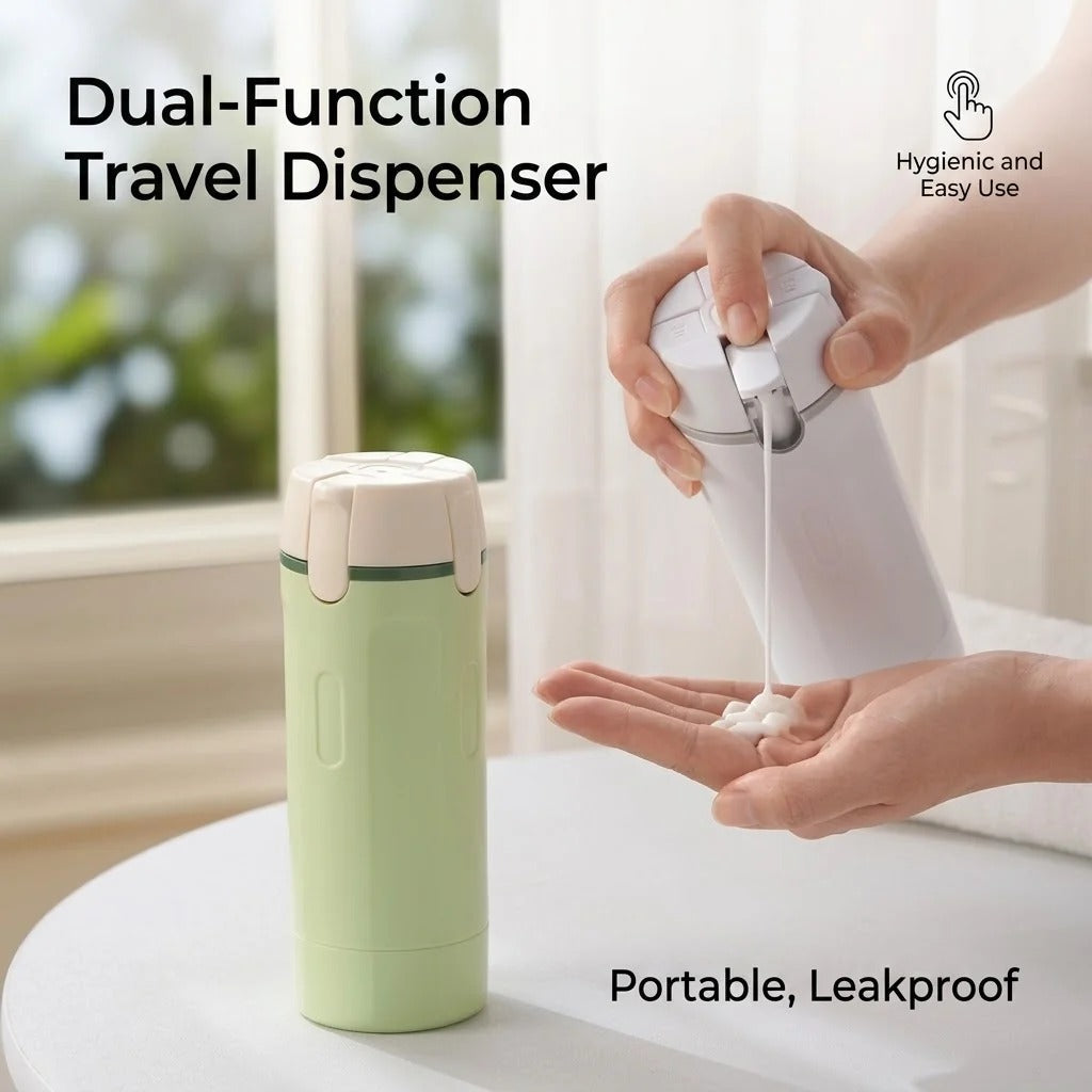 4-in-1 Travel Dispenser Bottle – Shampoo, Lotion & Toiletries Organizer