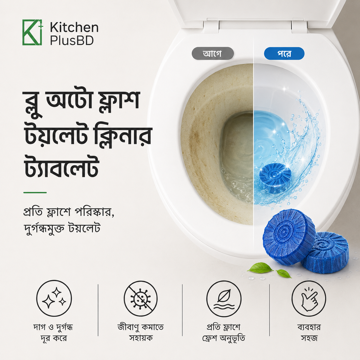 Blue Auto Flush Toilet Cleaner Tablets