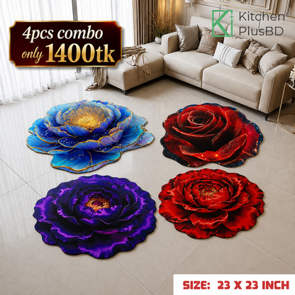 3D Soft Non Slip Floor Mat Combo 4Pcs Combo