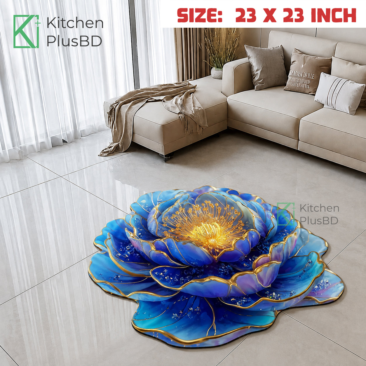 3D Soft Non Slip Floor Mat Rose 004