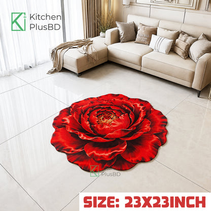 3D Soft Non Slip Floor Mat Red 007