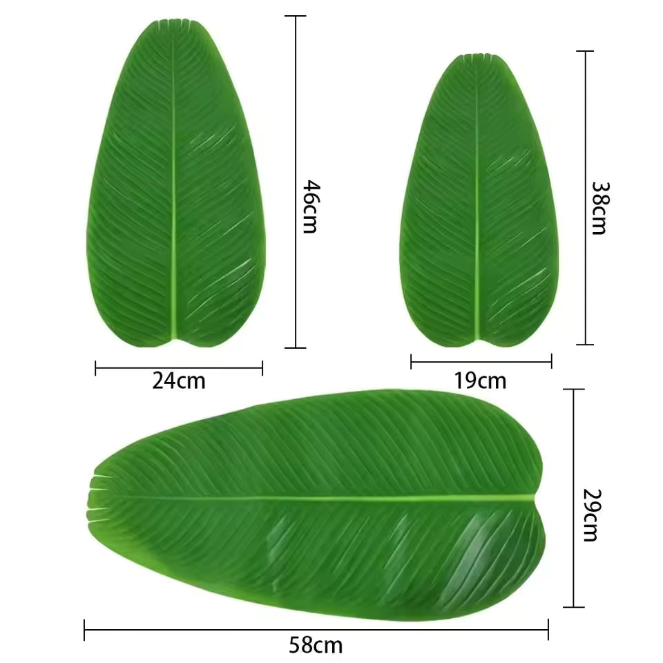 12Pcs Heat Resistant Banana Leaf Table Mat – Waterproof & Anti-Skid