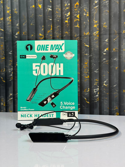 ONE MAX 500H ENC Neckband Headset with 5 Voice-Changing Modes and LED Display