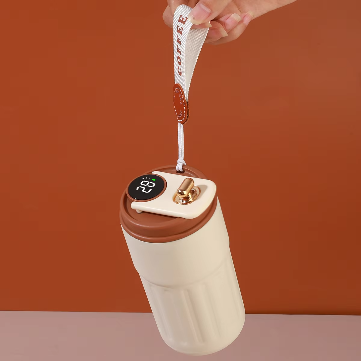Portable Coffee Thermal Cup Stainless Steel Vacuum Flask With Digital Display
