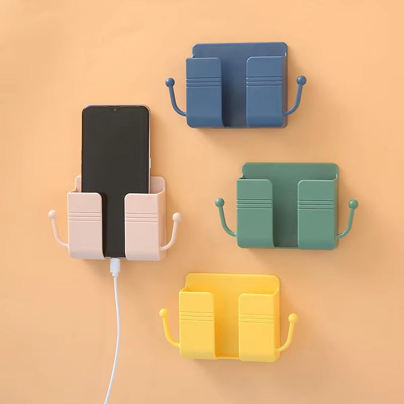 Wall Mounted Phone Charging Holder & Remote Organizer (2 Pcs)