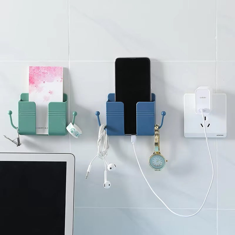 Wall Mounted Phone Charging Holder & Remote Organizer (3 Pcs)