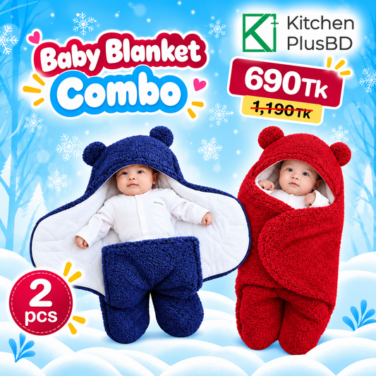 Original Chinese Imported Baby Blanket 2Pcs (Red+ Blue)