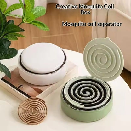 Fireproof Creative Sandalwood Coil Holder Box With Cover Lid