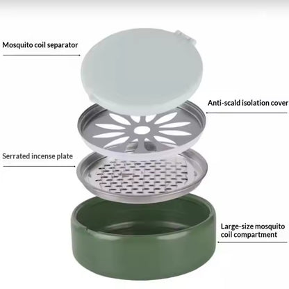Fireproof Creative Sandalwood Coil Holder Box With Cover Lid