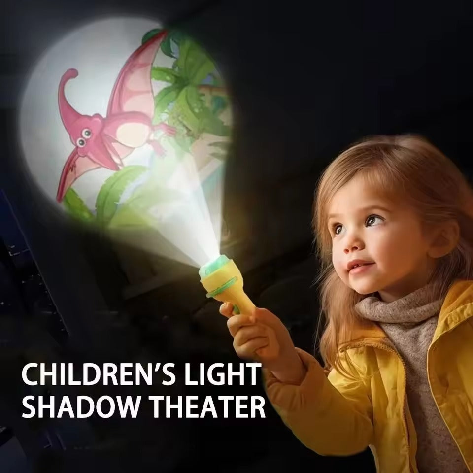 Kids Cartoon Projection Flashlight Toy Bedtime Story Projector Torch