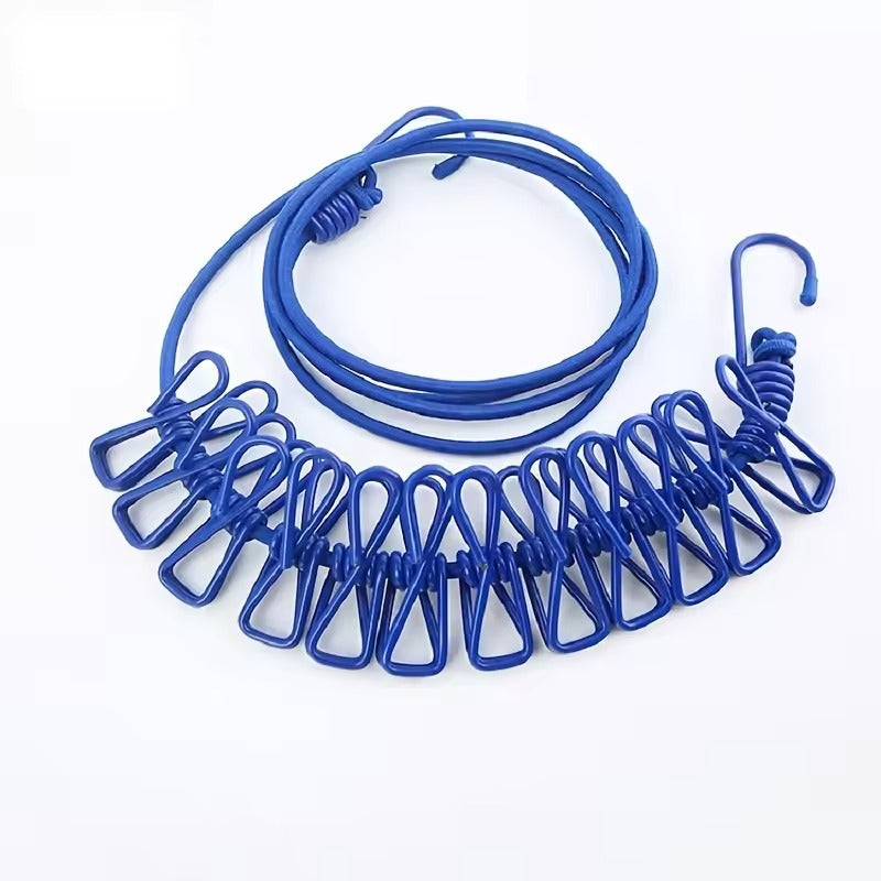 Portable Clothing Clothesline with 12 Clips
