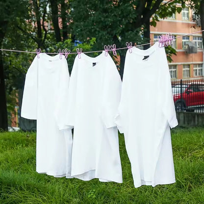 Portable Clothing Clothesline with 12 Clips