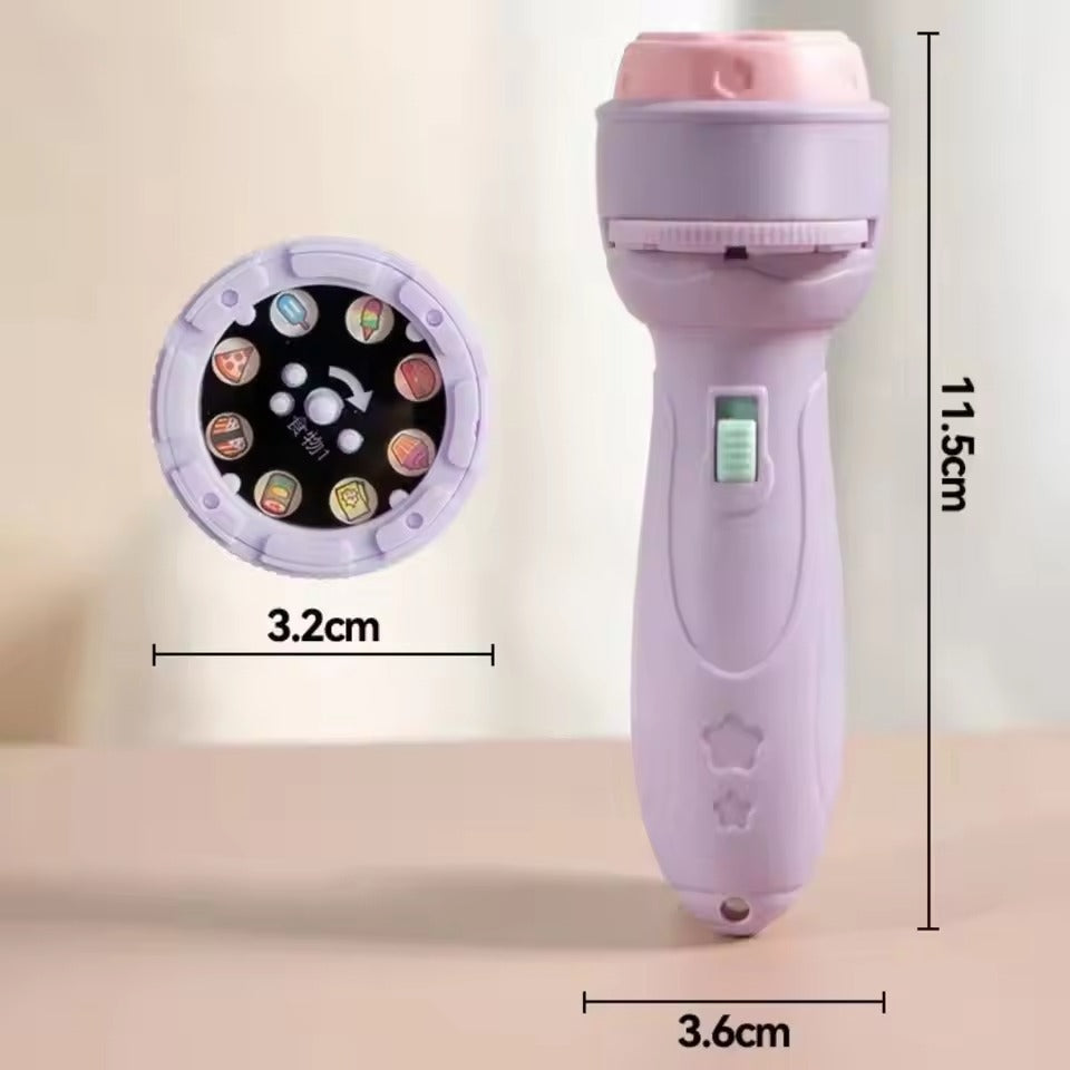 Kids Cartoon Projection Flashlight Toy Bedtime Story Projector Torch