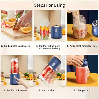 Mini Portable Rechargeable Juicer 400ml Juice Cup Free