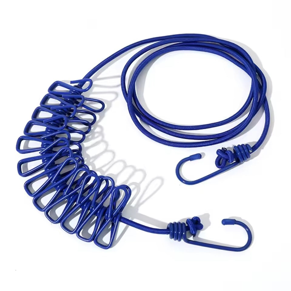 Portable Clothing Clothesline with 12 Clips