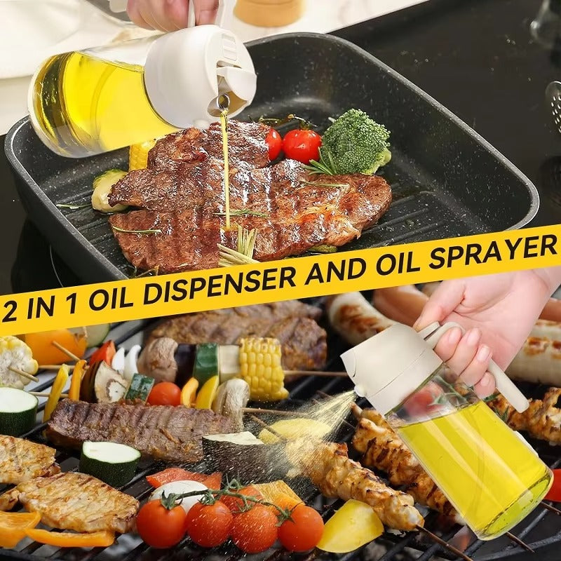 2-in-1 Oil Spray Bottle Oil Dispenser