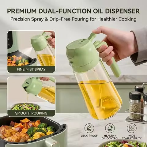 2-in-1 Oil Spray Bottle Oil Dispenser